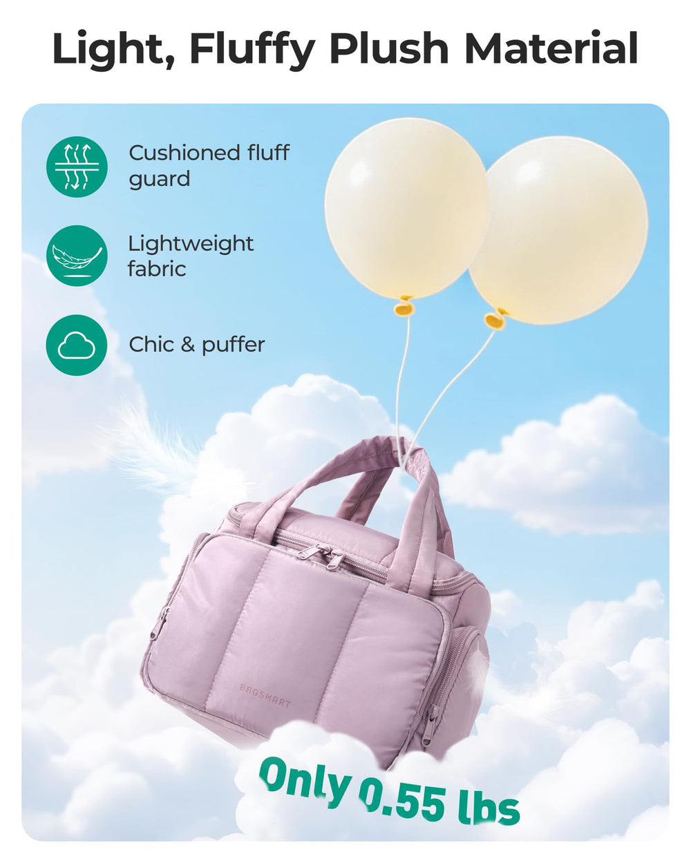 BAGSMART bolso de aseo con apertura 180 grados acceso rápido a artículos
