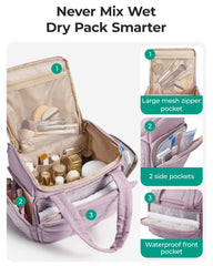 BAGSMART bolso de aseo interior con bolsillos mantiene cosméticos ordenados