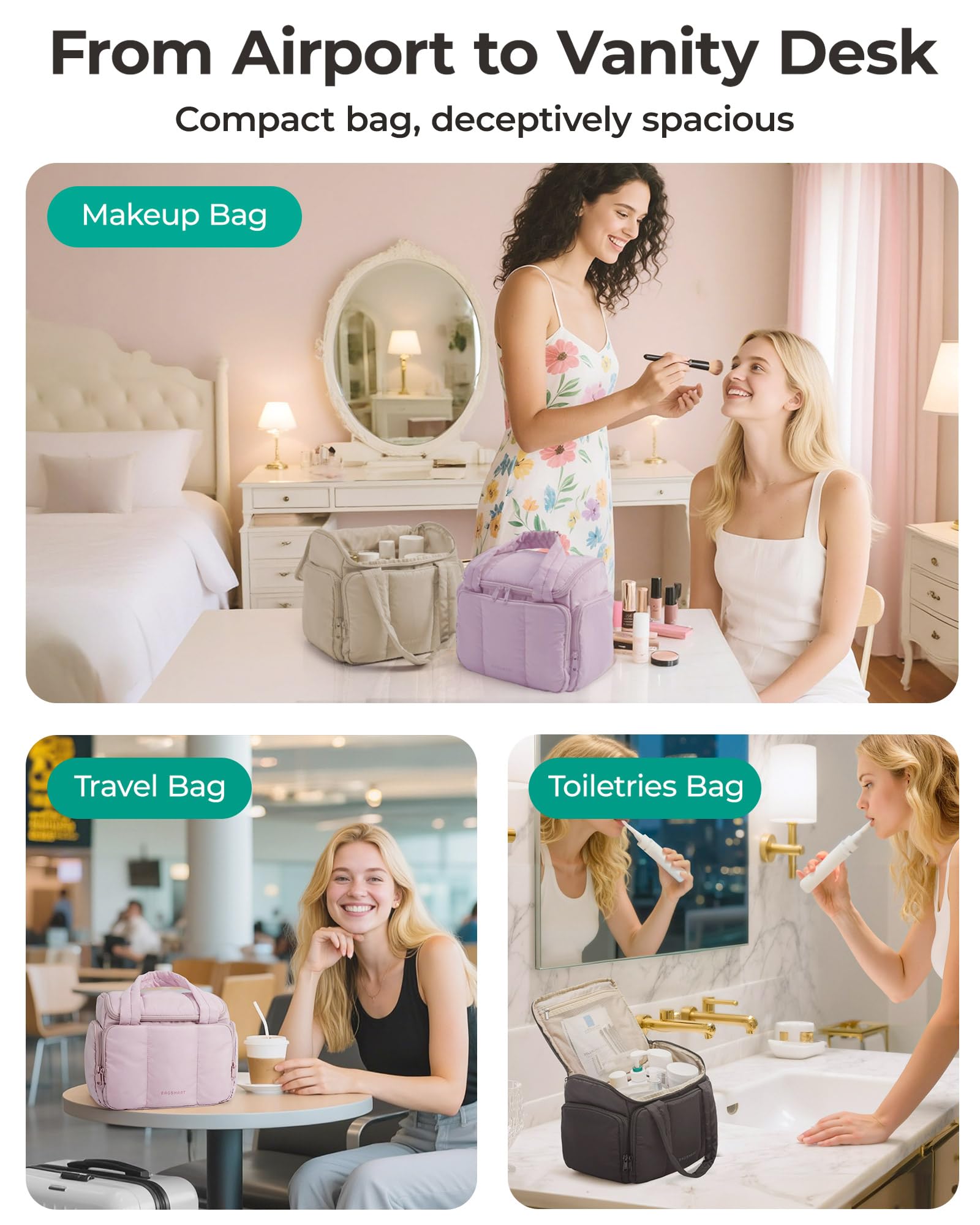 BAGSMART bolso de viaje ligero de 0,55 lb para cabina