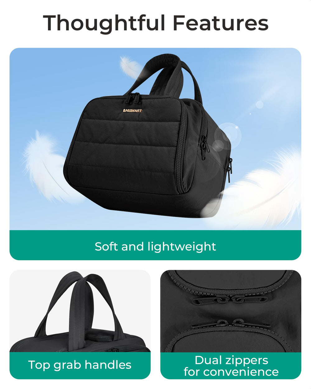 BAGSMART ideal para viajes de negocio, gimnasio o uso doméstico gracias a su practicidad