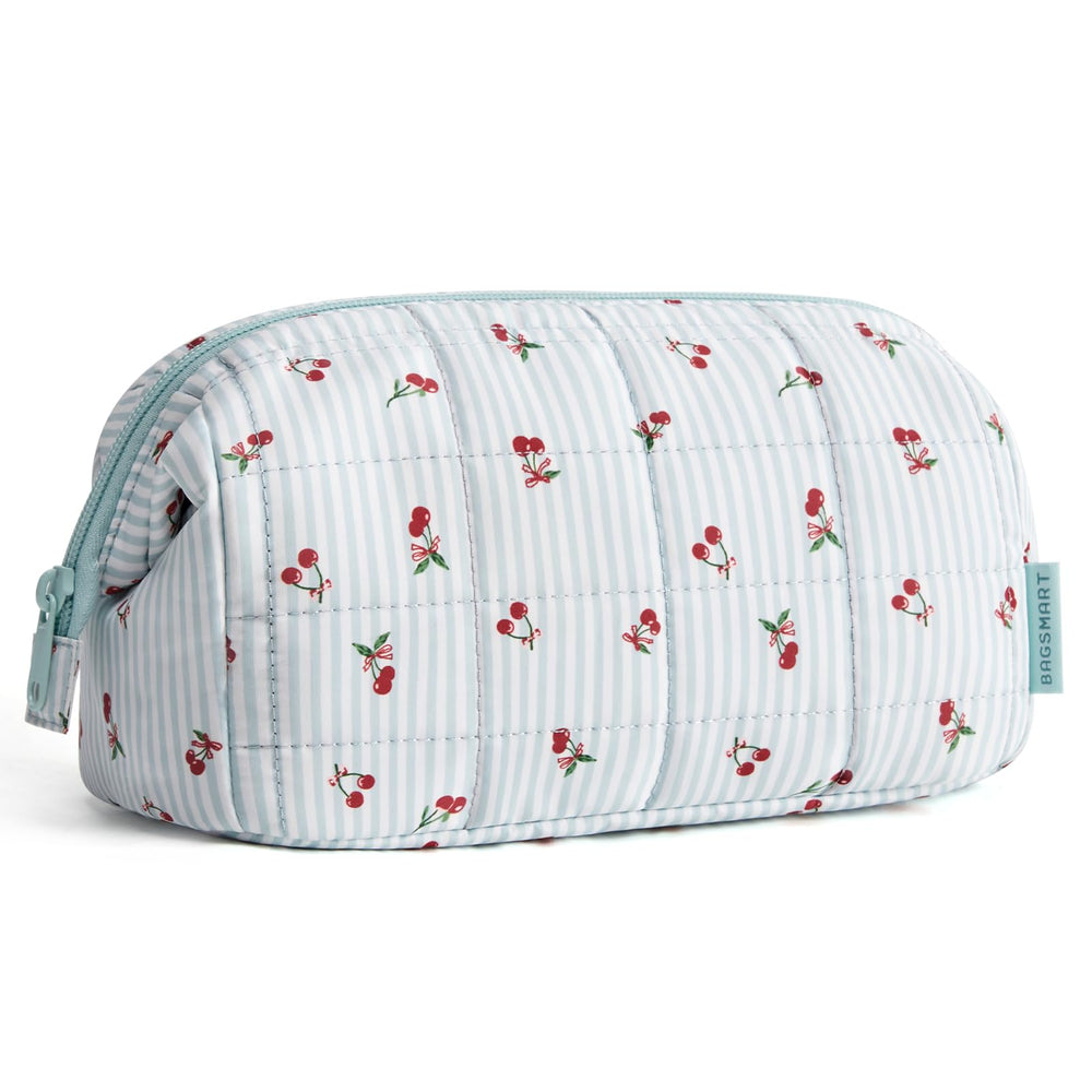 BAGSMART bolso-maquillaje apertura-amplia facilita acceso rápido a cosméticos.