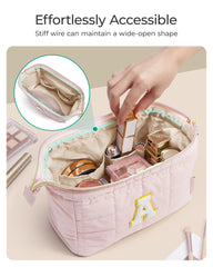 BAGSMART bolso maquillaje con bolsillos interiores organizados