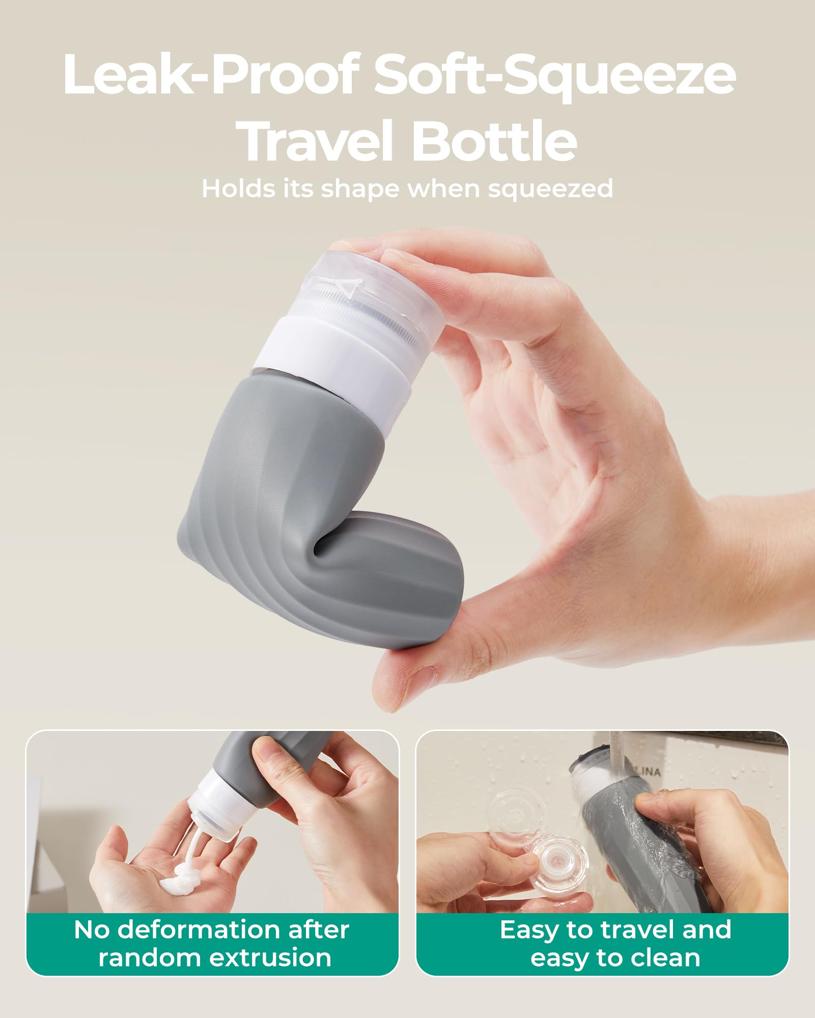 Botellas BAGSMART aprobadas por TSA, tamaño reglamentario para cabina.