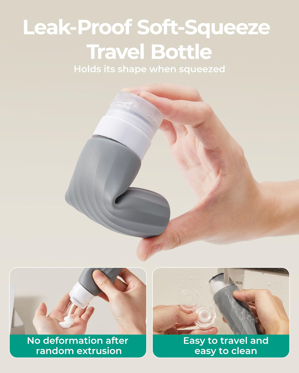 Botellas BAGSMART aprobadas por TSA, tamaño reglamentario para cabina.