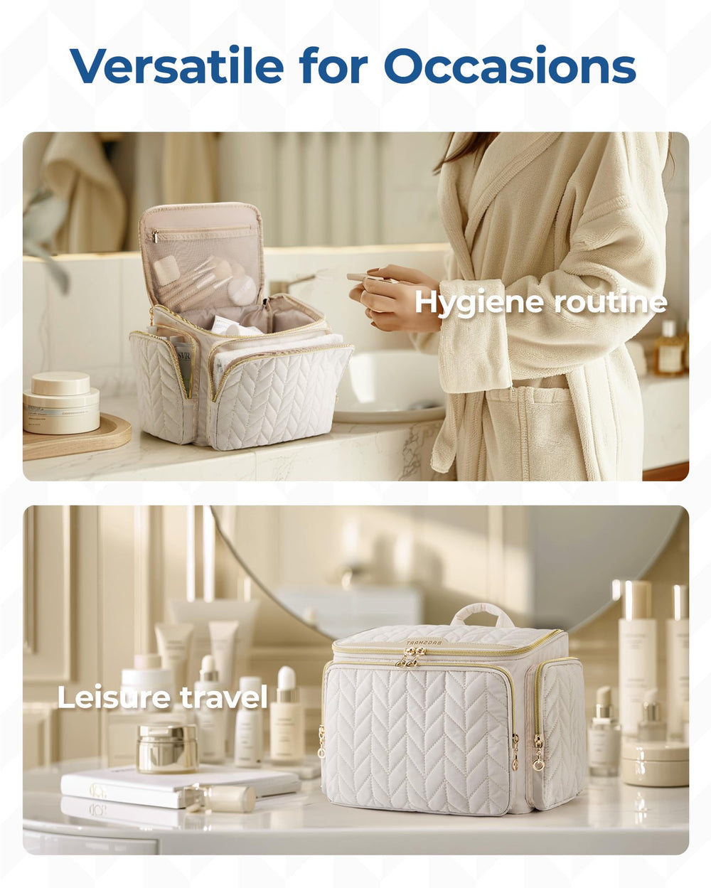 BAGSMART capacidad ideal para cosméticos y artículos de baño