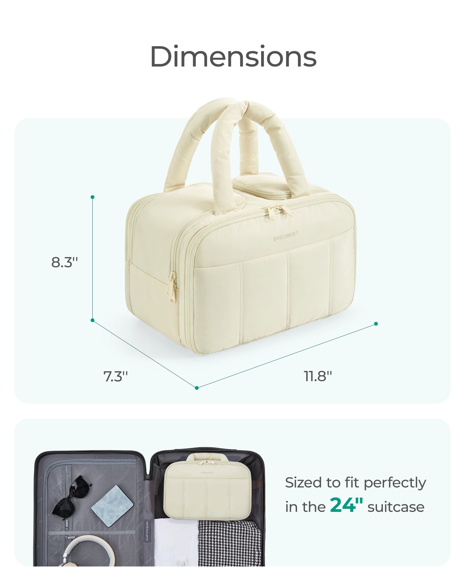 BAGSMART color gris-marrón elegante, ideal para viaje diario.