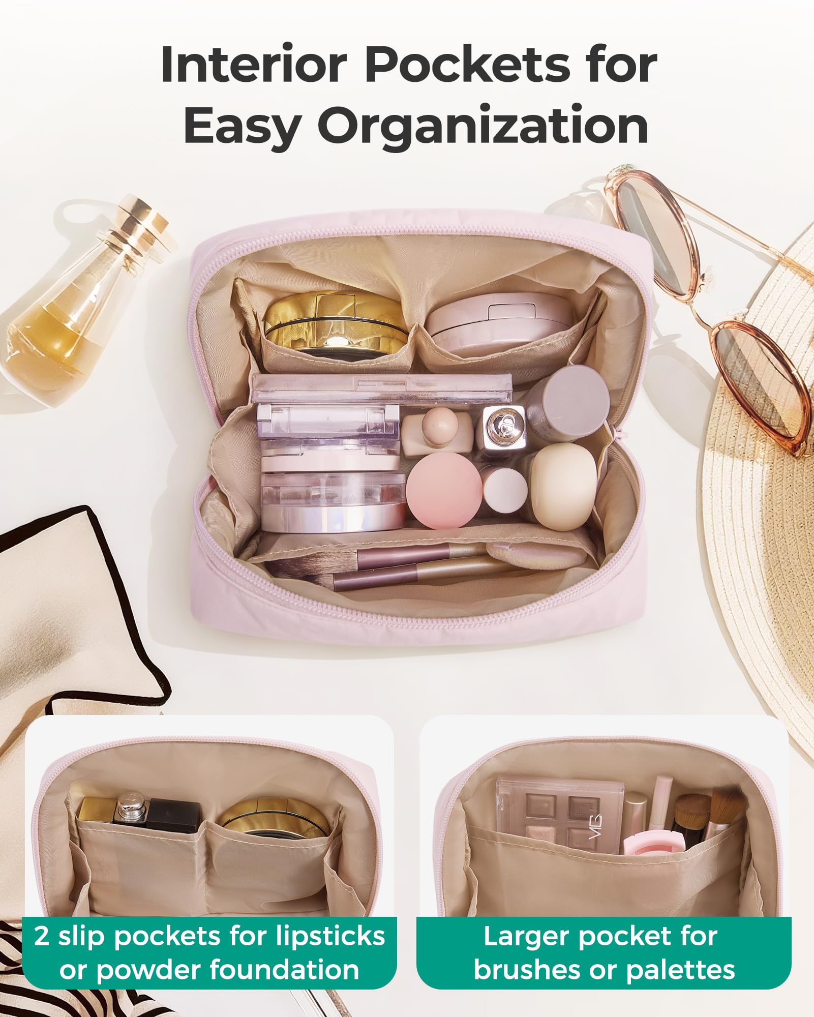 BAGSMART maquillaje acolchado y resistente protege tus cosméticos.