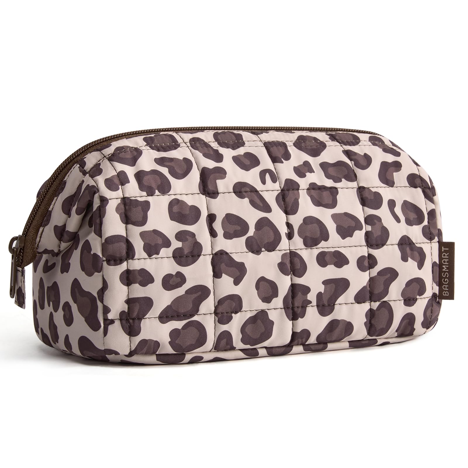 BAGSMART bolsa maquillaje apertura amplia para acceso rápido.