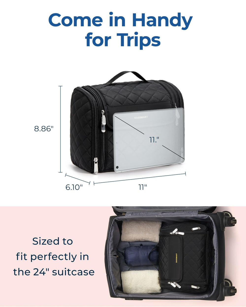 BAGSMART bolsillos transparentes para ver productos rápidamente