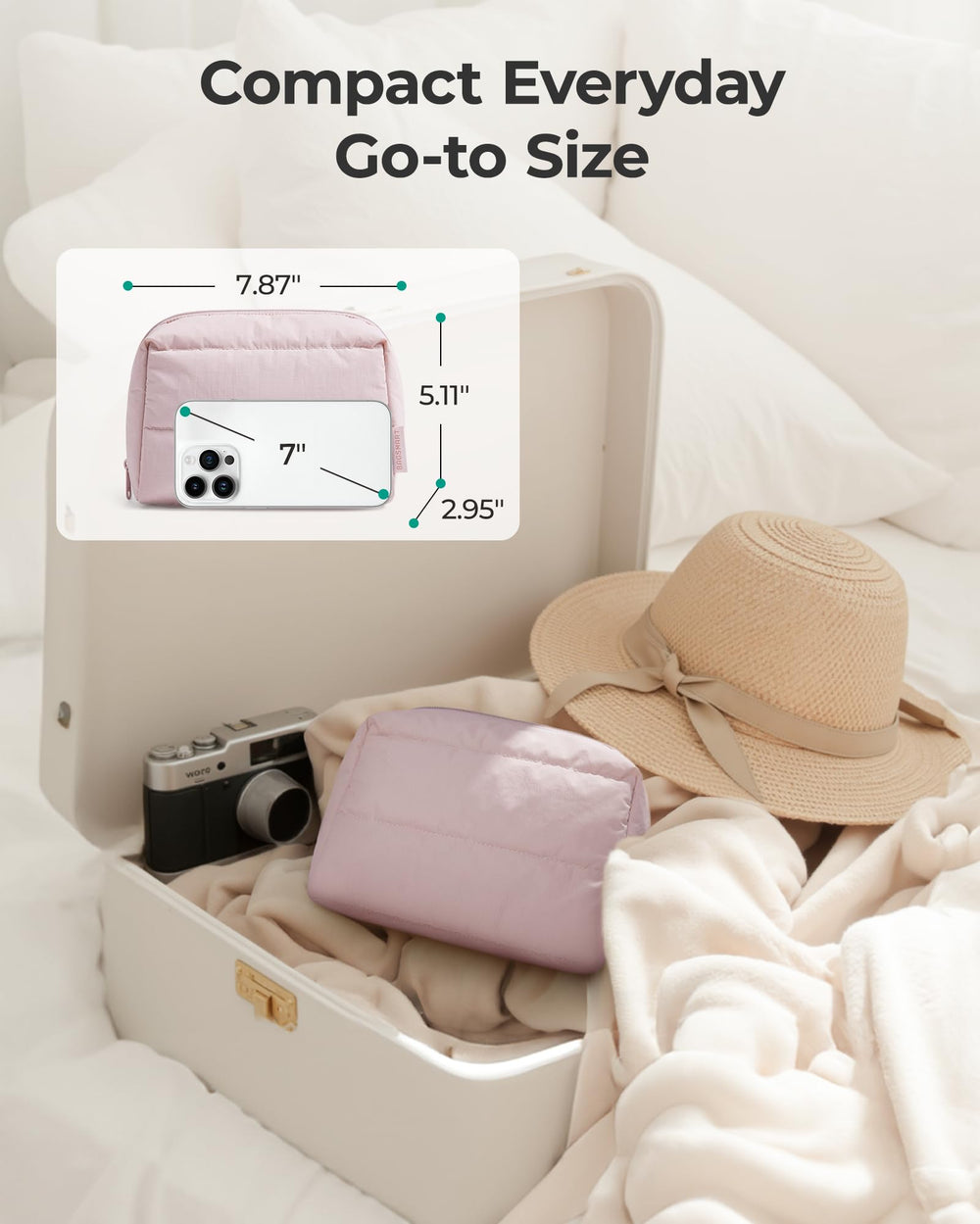 BAGSMART maquillaje con compartimentos claros para organizar labiales.