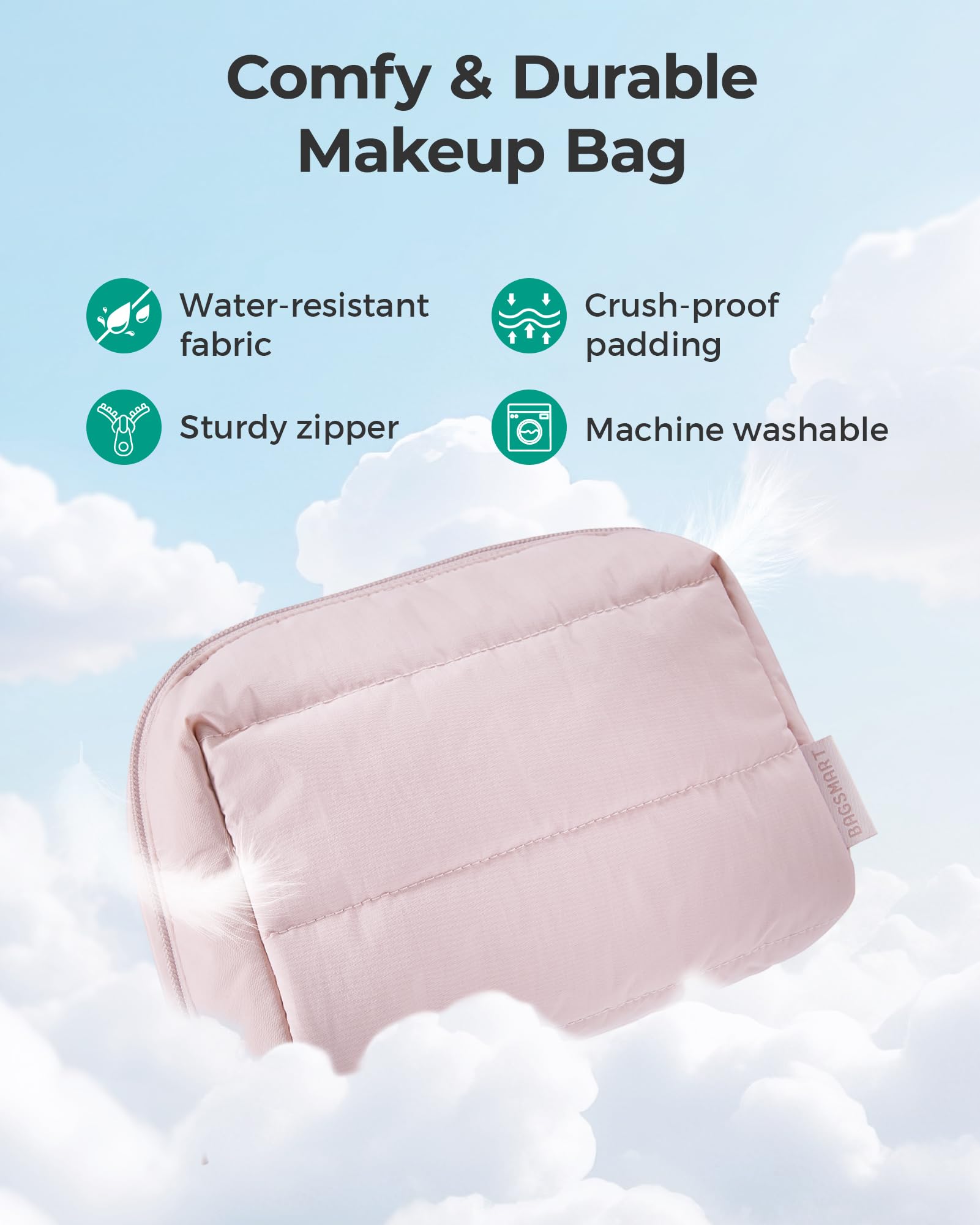 BAGSMART maquillaje ideal para viajes, ligero y práctico.