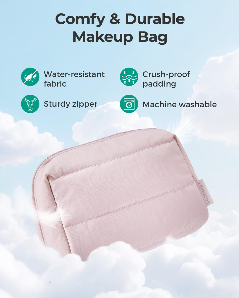 BAGSMART maquillaje ideal para viajes, ligero y práctico.
