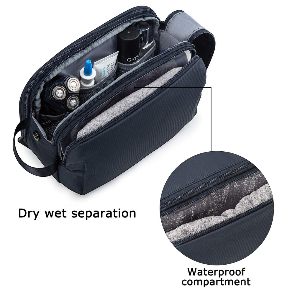 BAGSMART neceser con doble cremallera, acceso rápido y seguro.