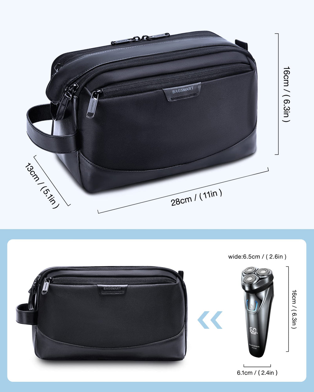 BAGSMART neceser, regalo ideal para hombres para viajes y uso diario.