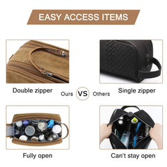 BAGSMART neceser con asa de cuero para transporte cómodo.