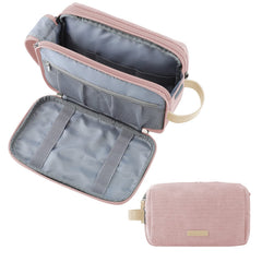 BAGSMART neceser para mujer rosa, gran capacidad para organizar cosméticos de viaje.