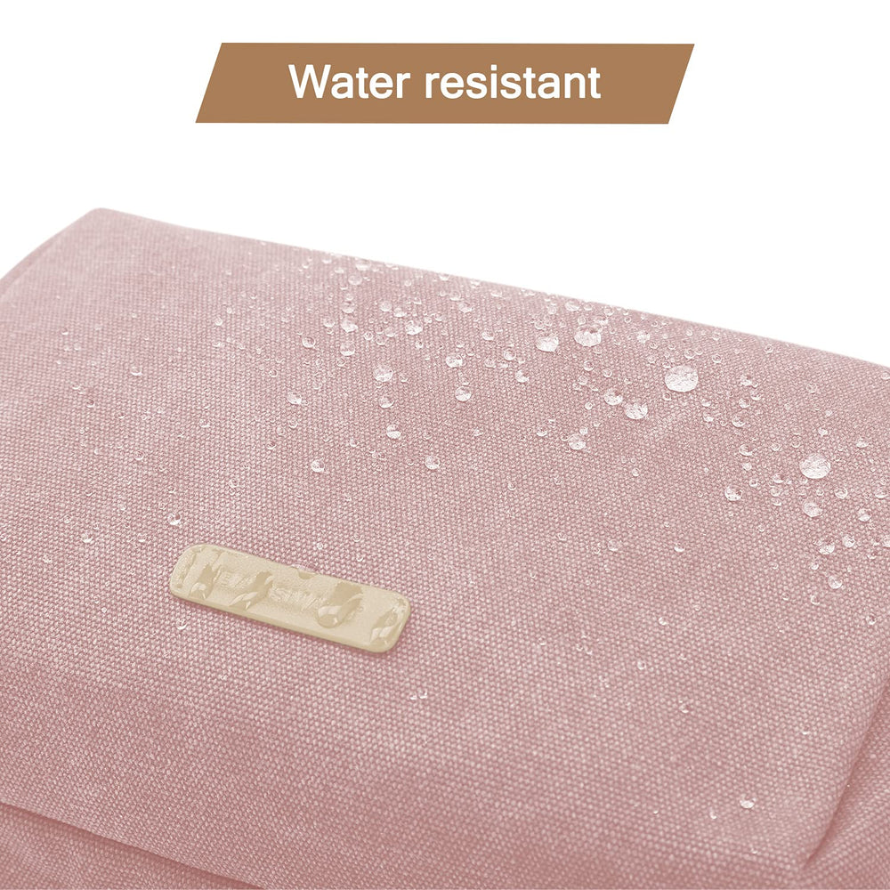 BAGSMART neceser rosa, organizador multifuncional ideal para cosméticos y accesorios.