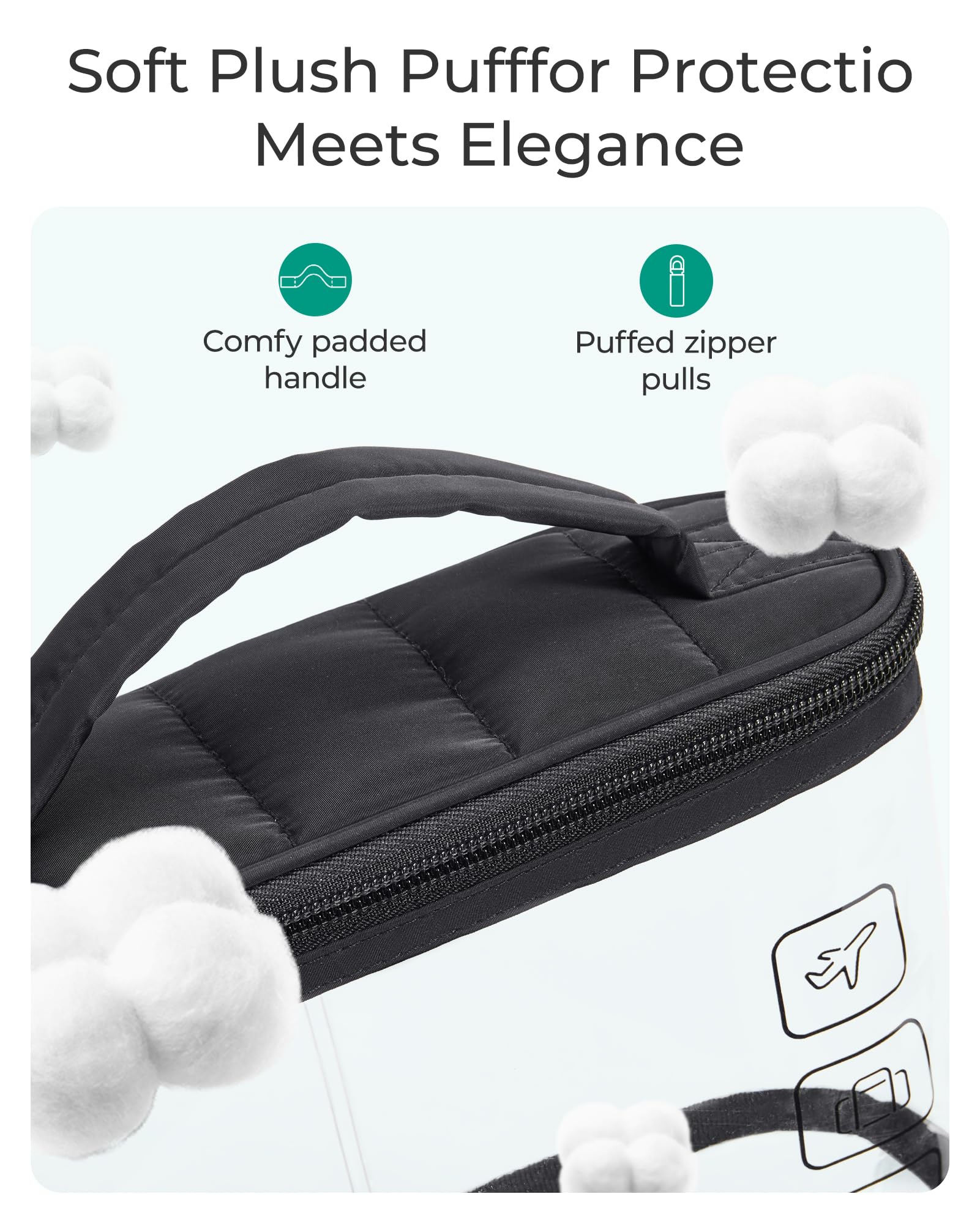 BAGSMART neceser transparente de PVC impermeable, visibilidad instantánea.