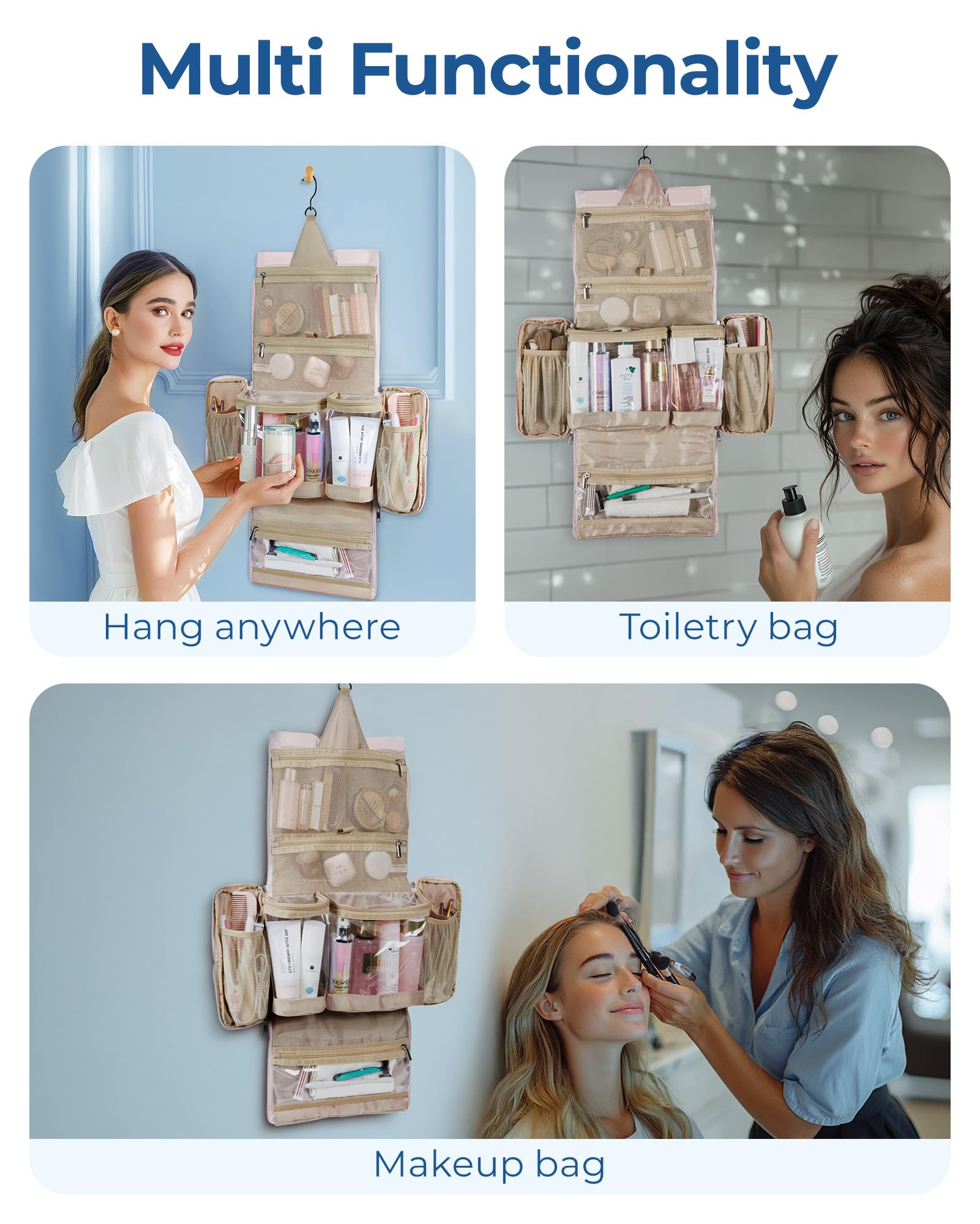 BAGSMART neceser con 7 compartimentos para cosméticos ordenados