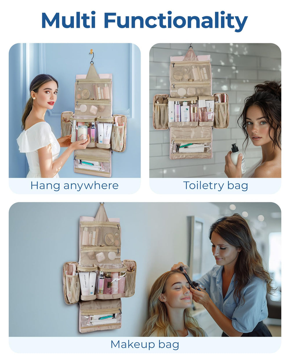 BAGSMART neceser con 7 compartimentos para cosméticos ordenados