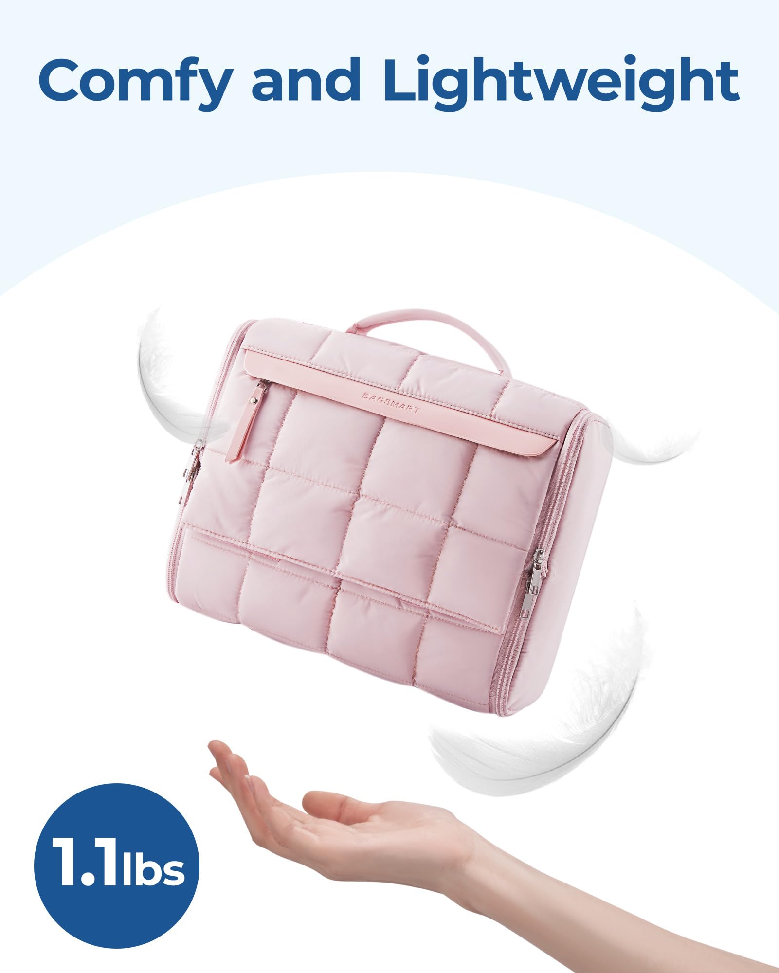 BAGSMART neceser con bolsillos de PVC impermeables para artículos húmedos