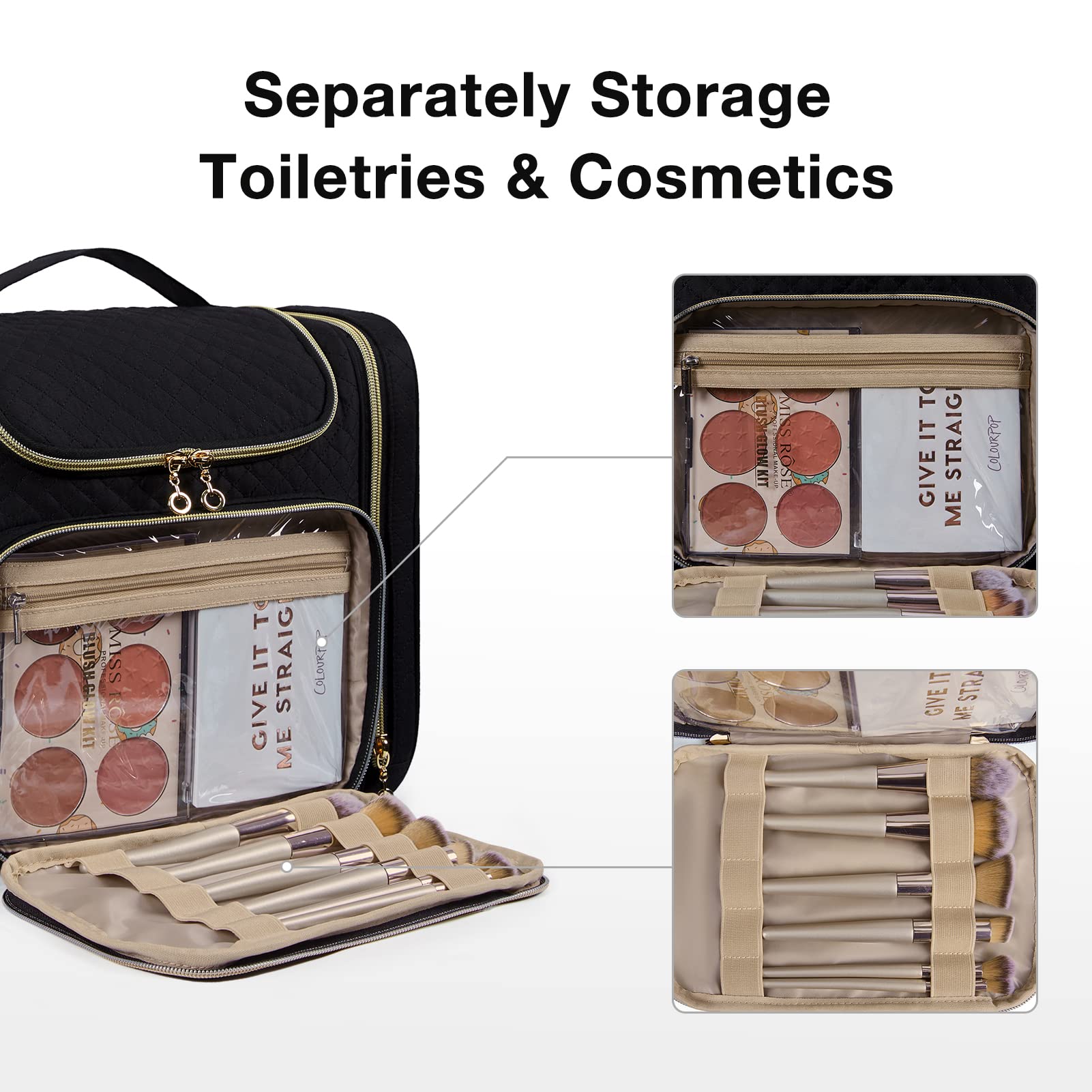 BAGSMART neceser de viaje con gran capacidad: guarda cosméticos y artículos de aseo