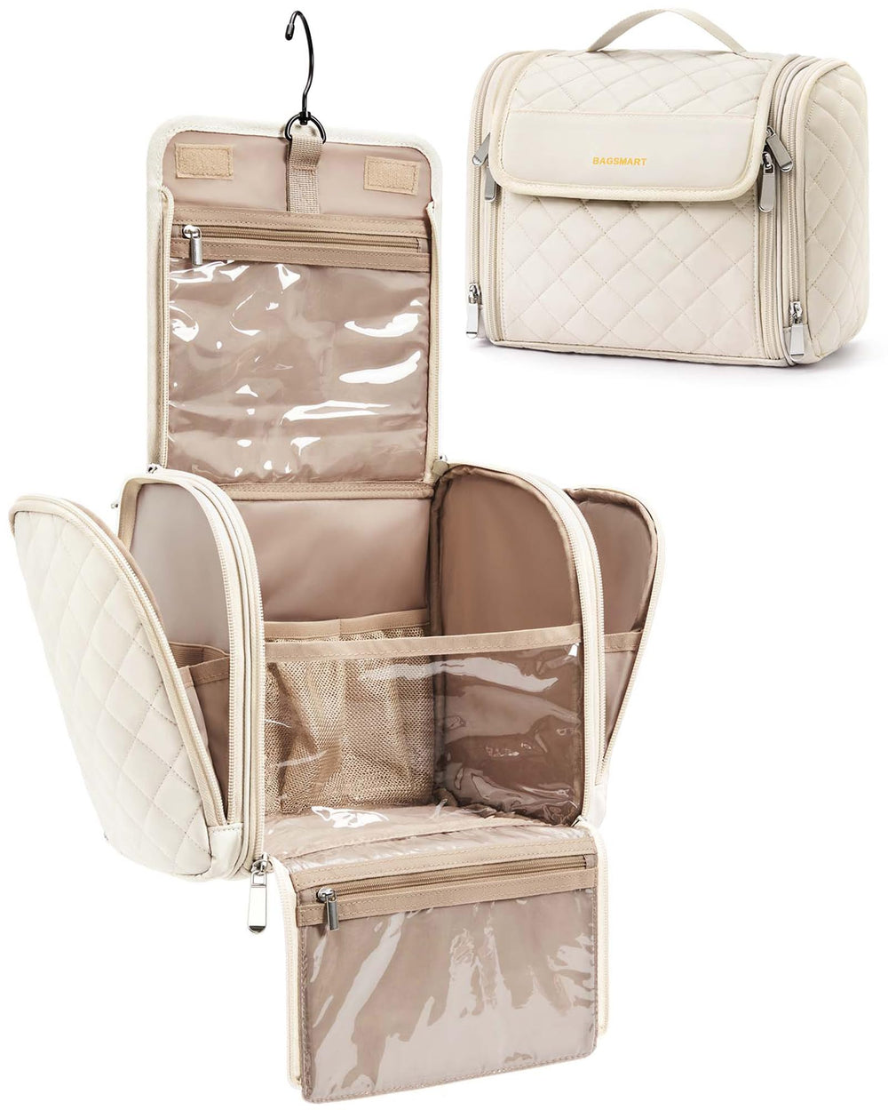 BAGSMART neceser de viaje de gran capacidad para cosméticos y accesorios