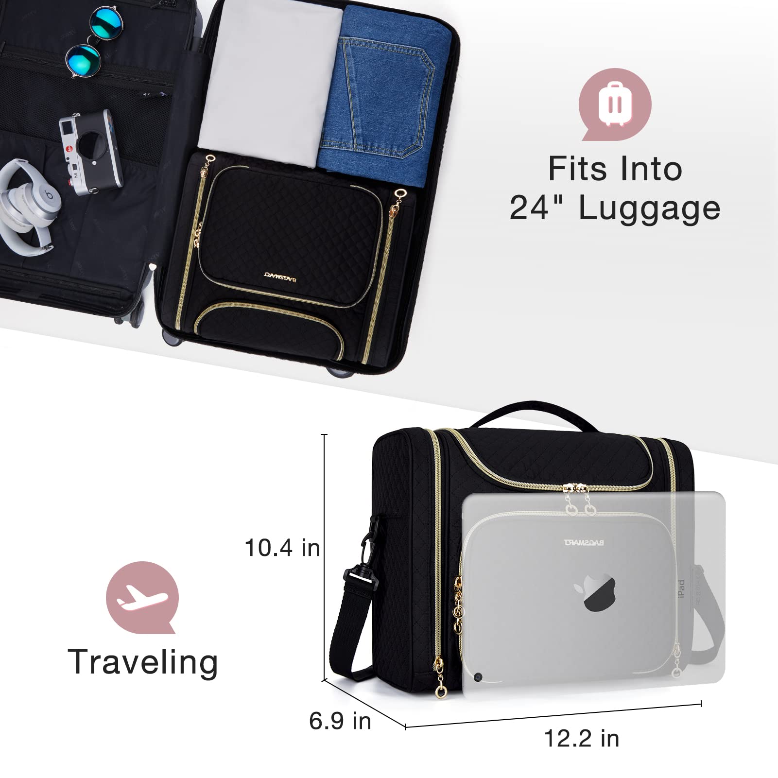 BAGSMART neceser de viaje multifuncional: perfecto para negocios y ocio