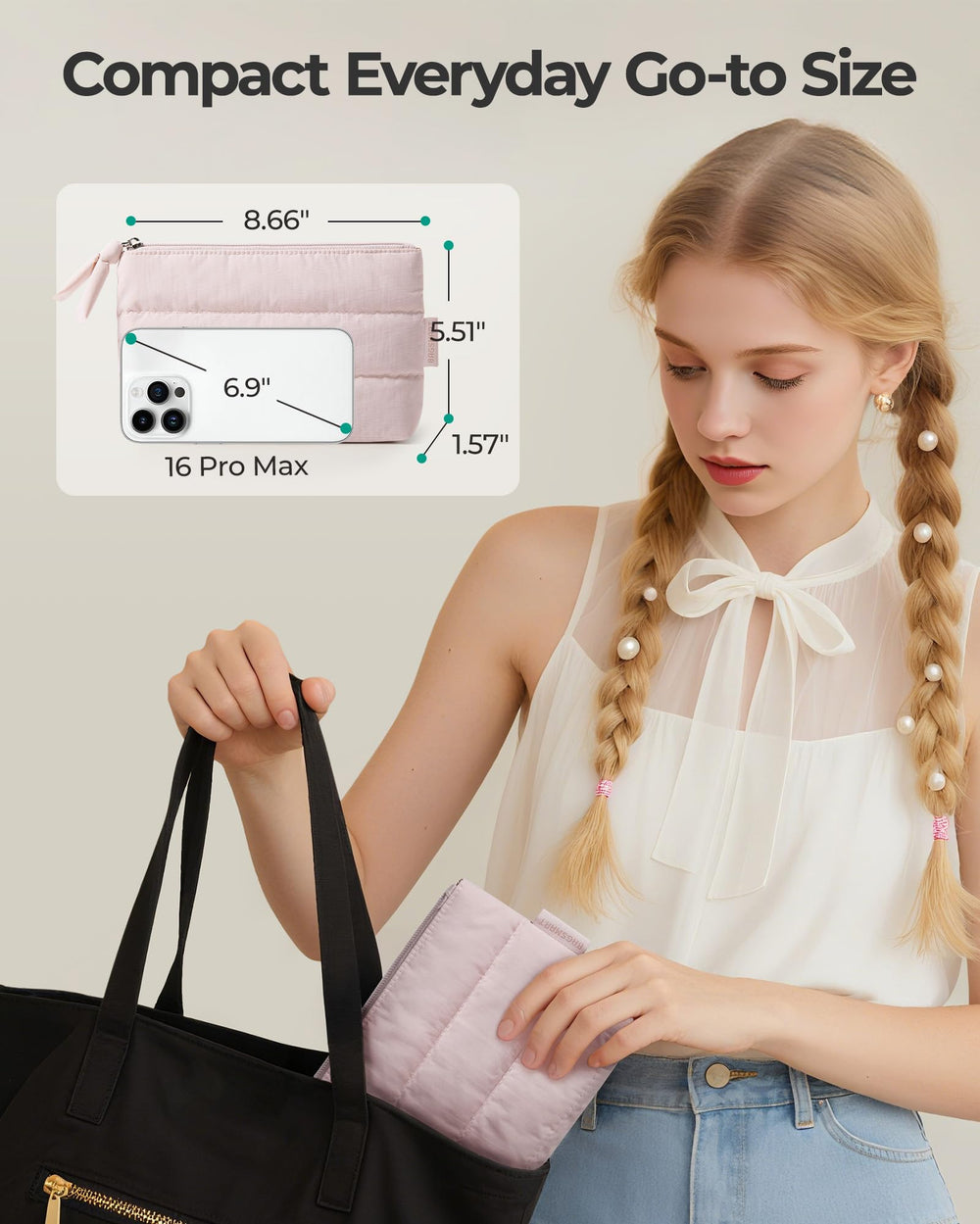 BAGSMART organizador diario compacto para cosméticos y accesorios