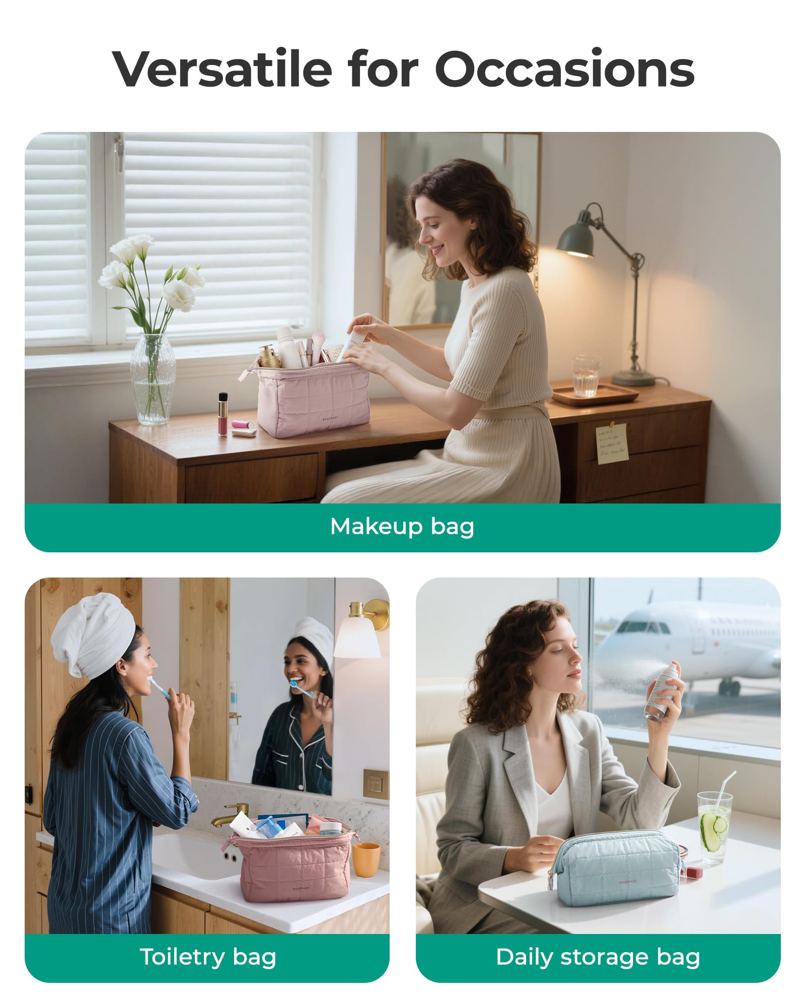 BAGSMART regalo elegante para mujer, ideal para Navidad o cumpleaños camel