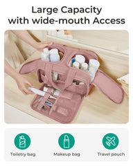 BAGSMART sac de toilette – ouverture double pour accès facilité.