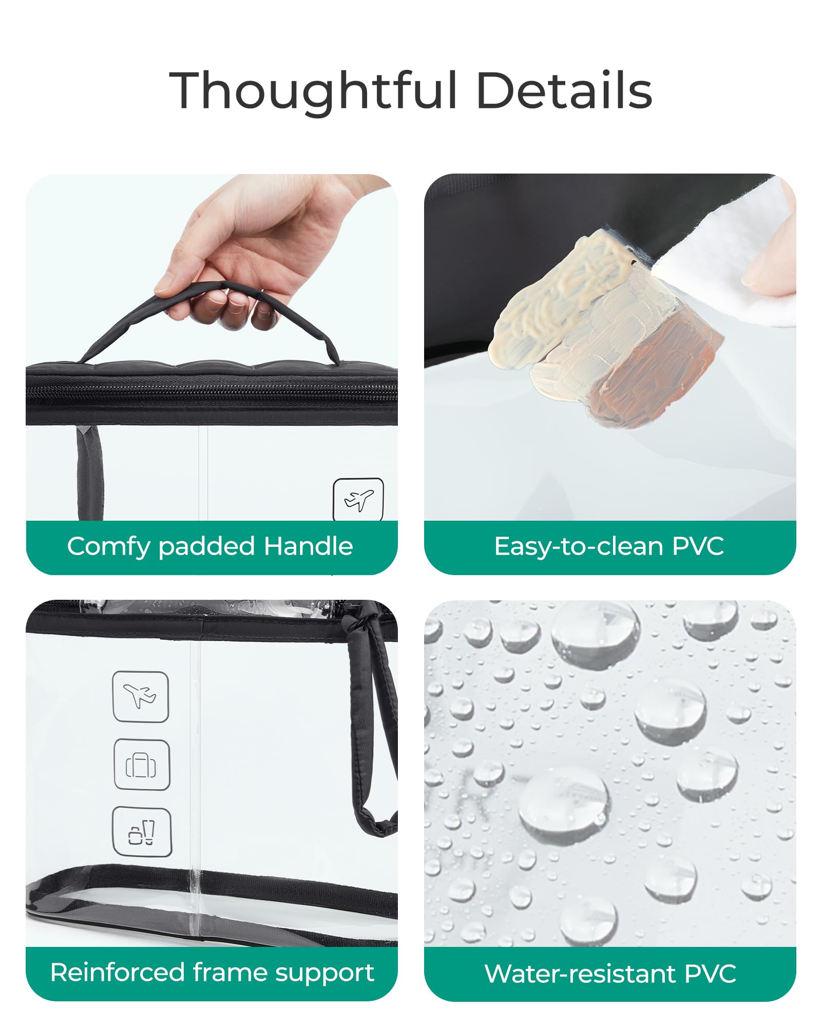 BAGSMART tamaño 8 por 3 por 6,3 pulgadas, diseño compacto y portátil.