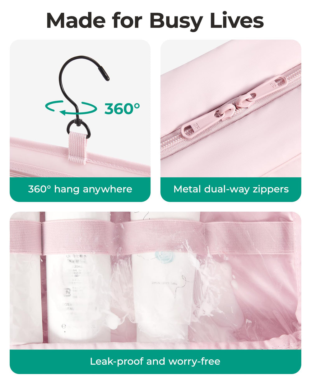 BAGSMART tamaño-compacto, caben esenciales de viaje sin ocupar mucho.