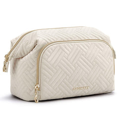 BAGSMART Travel Makeup Bag apertura amplia para organizar cosméticos
