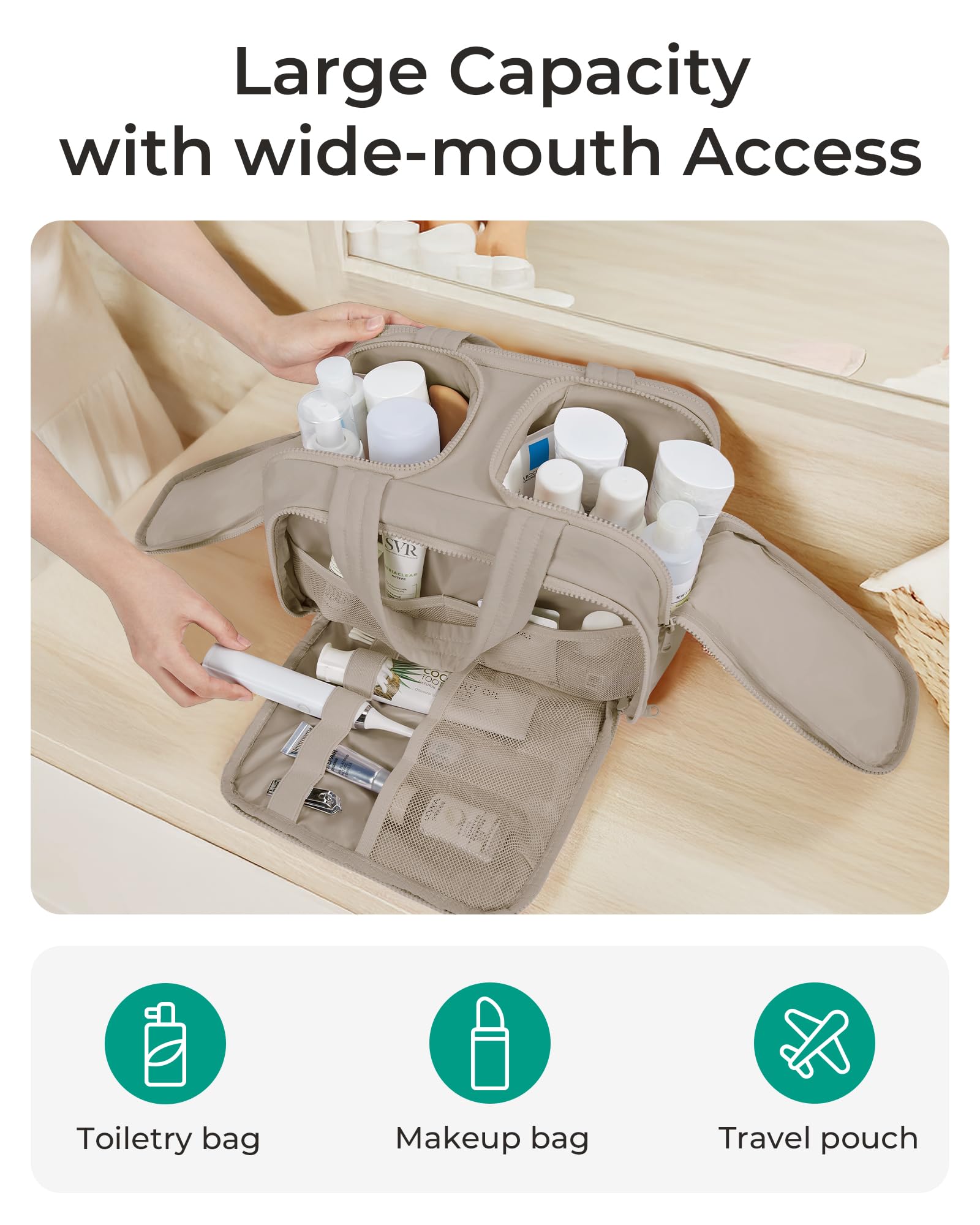 Séparation sèche et humide avec PVC étanche pour garder l ordre.