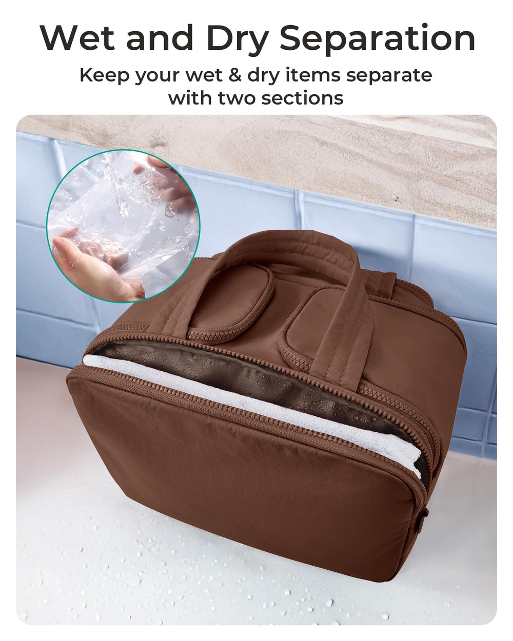 BAGSMART Trousse Puffy debout et pratique en déplacement