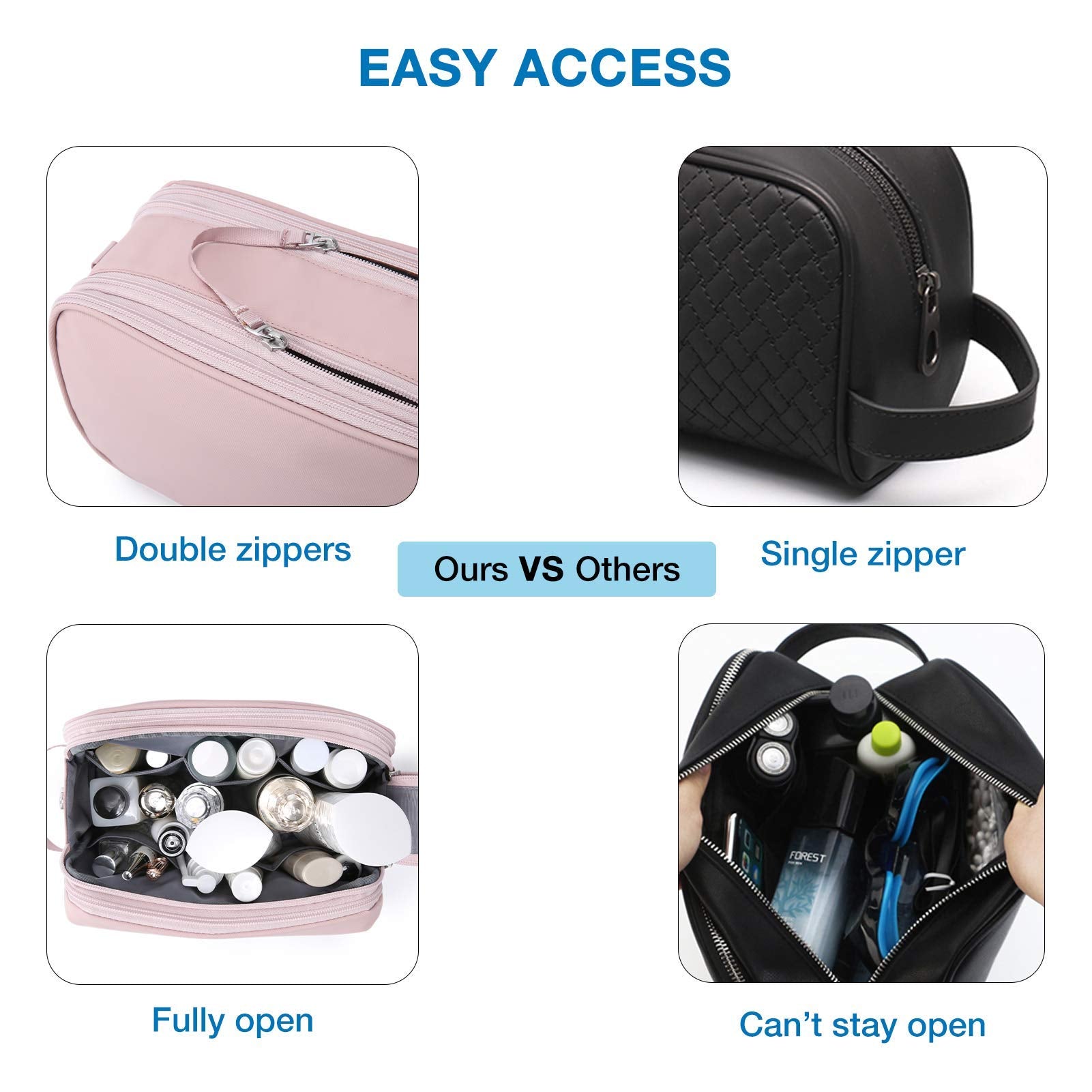 Dos avec poches et zips BAGSMART rose moyen organisation accrue