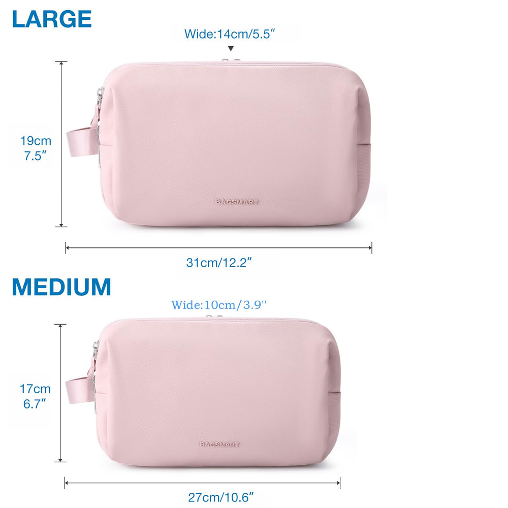 Usage voyage BAGSMART rose moyen sur étagère, indispensable pour les essentiels
