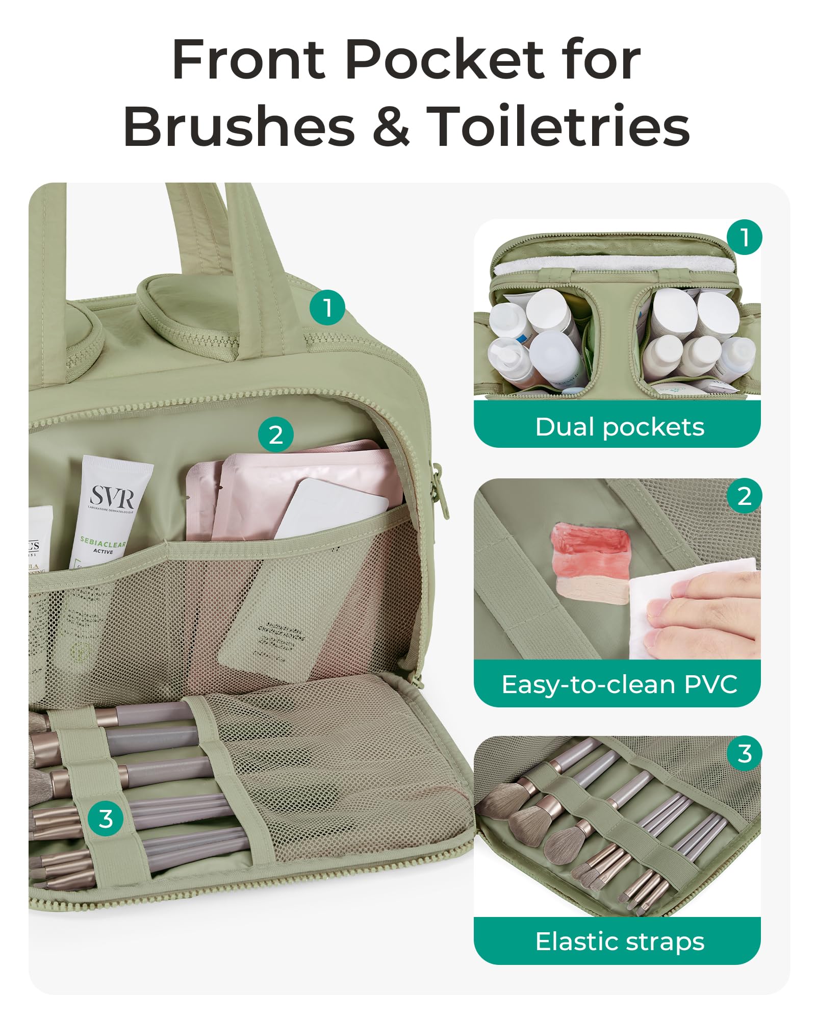 Poignée pratique BAGSMART pour transporter facilement la trousse en voyage.