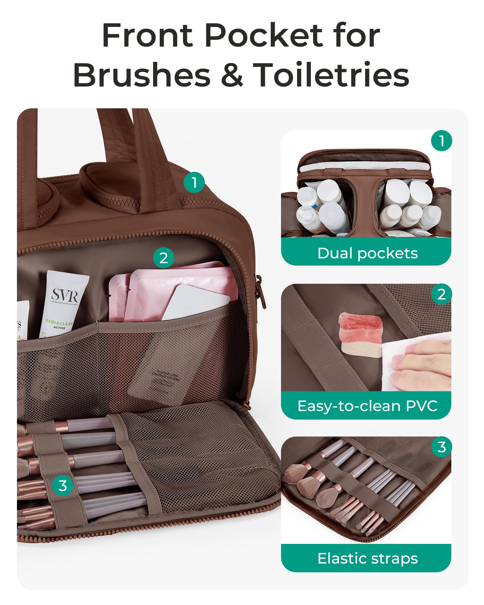 BAGSMART Trousse Puffy quatre compartiments pour tout organiser