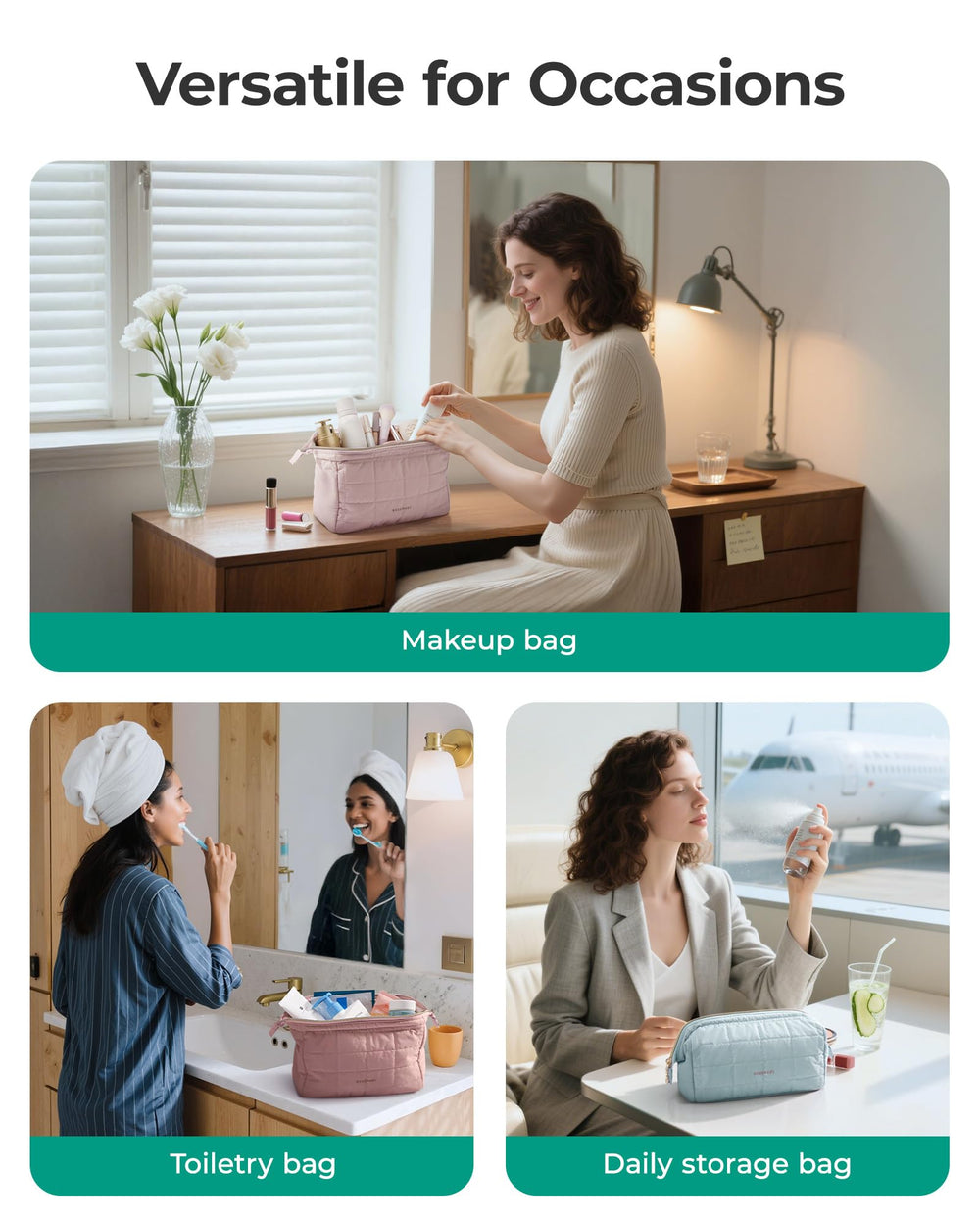 BAGSMART diseño multifuncional perfecto como estuche de maquillaje o accesorio.