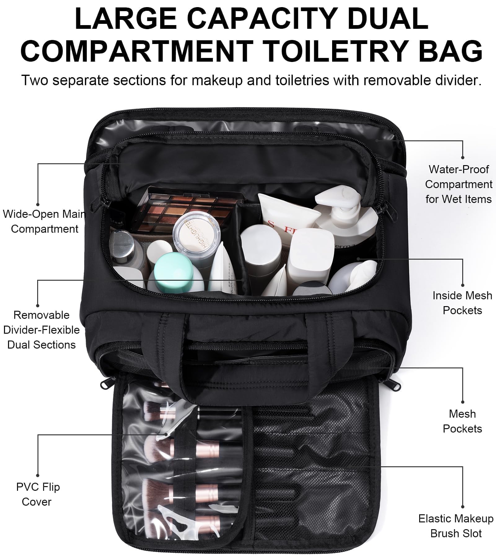 Bagstellar bolsa con 5 compartimentos para una organización eficiente.