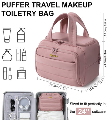 Bagstellar bolsa de maquillaje espaciosa para viaje