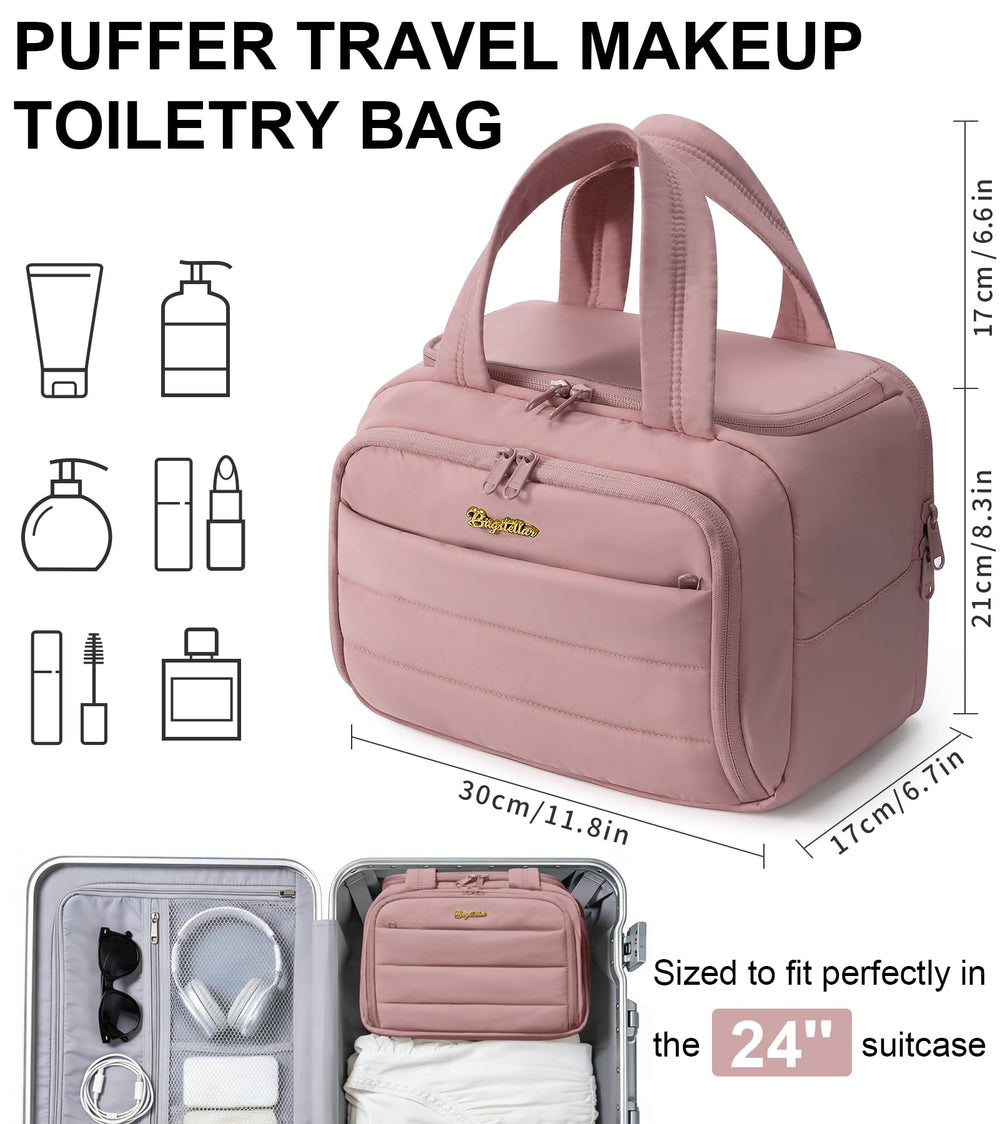 Bagstellar bolsa de maquillaje espaciosa para viaje