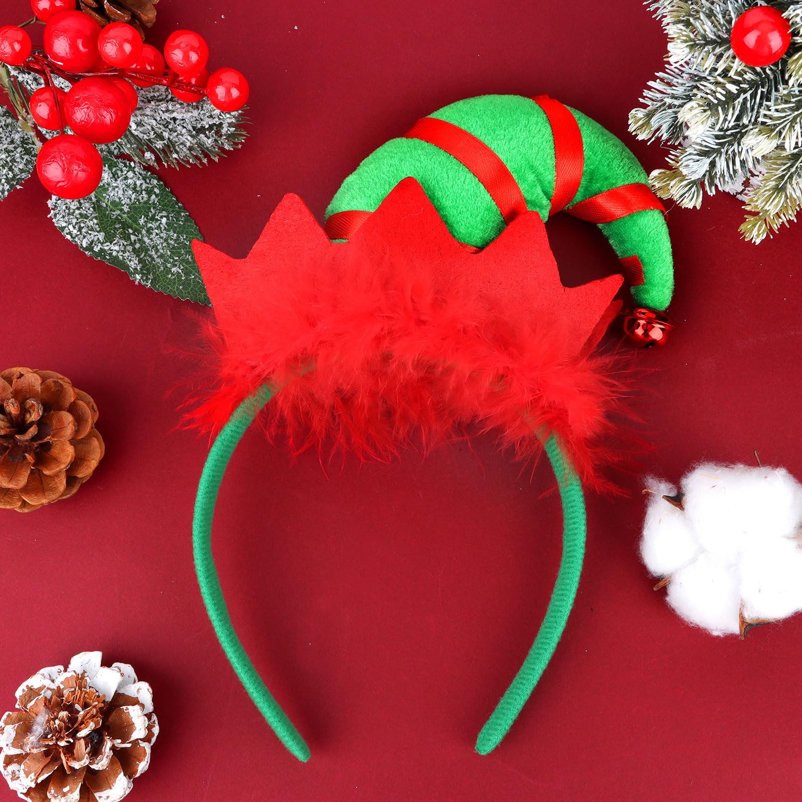 Bahaby diadema navidad detalle cascabeles brillantes para fotos y eventos