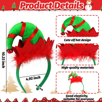 Bahaby diadema navidad elfo con colores rojo y verde para un look llamativo