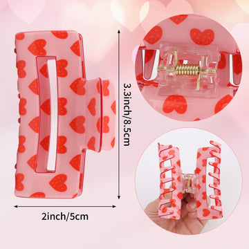 Pack de cuatro prendedores con corazones de BAHABY para estilos variados.