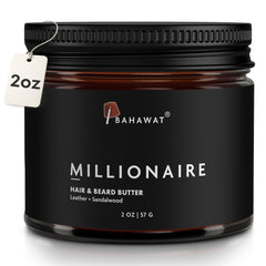BAHAWAT leather-sandalwood butter bottle for daily beard conditioning.
