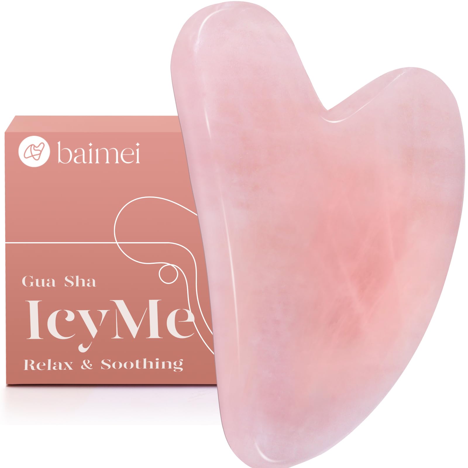 BAIMEI IcyMe gua sha rostro, masaje facial suave para un aspecto más despierto.
