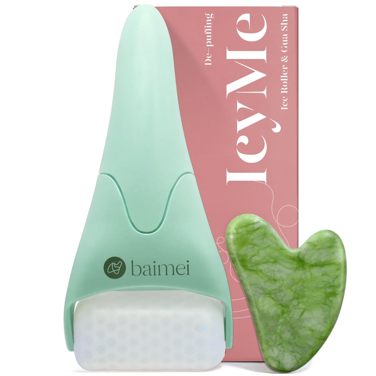 Baimei IcyMe rodillo de cristal frío para reducir la hinchazón facial.